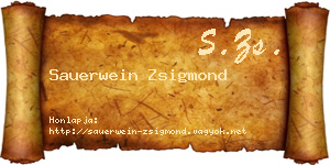 Sauerwein Zsigmond névjegykártya